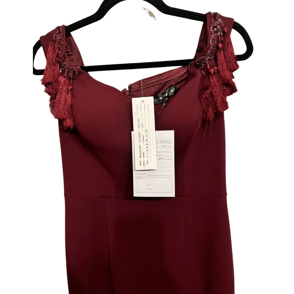 Aidan Mattox | Off-Shoulder Tassel Sleeves Evening Gown | Size 6 - Picture 3 of 4